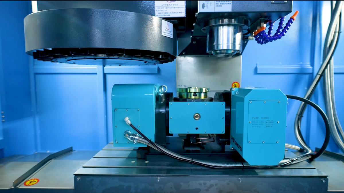 V1160 CNC Machining Center 4-Axis Simultaneous Cutting Test